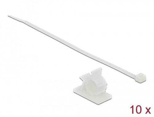 Delock Fehér, 37 x 18 mm-es kábelfogó H 300 x Sz 4,8 mm - kábellel