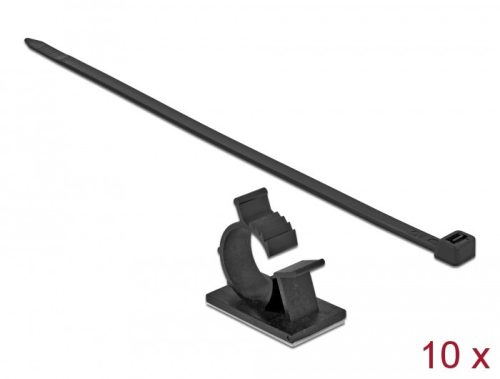Delock Fekete, 41 x 25 mm-es kábelfogó H 250 x Sz 7,2 mm - kábellel
