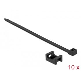   Delock Fekete csavart biztosító foglalat készlet 23 x 16 mm H 150 x Sz 7,2 mm kábellel (DL-18886)