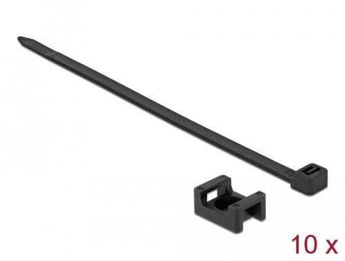 Delock Fekete csavart biztosító foglalat készlet 23 x 16 mm H 150 x Sz 7,2 mm kábellel