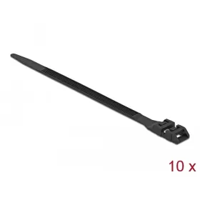   Delock Kábelösszekötő duplazárral Hz 250 x Sz 9 mm fekete 10 darab (DL-18889)