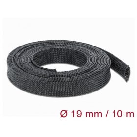   Delock Fonott kábelharisnya nyújtható 10 m x 19 mm fekete (DL-18903)