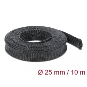   Delock Fonott kábelharisnya nyújtható 10 m x 25 mm fekete (DL-18904)