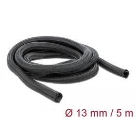  Delock Fonott kábelharisnya önzáródó 5 m x 13 mm fekete (DL-18909)