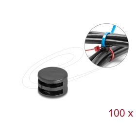   Delock Kábelkötegelő rögzítő csatolója átmérő 12 x magasság 8 mm 90 -ban csavarható fekete 100 db. (DL-18913)