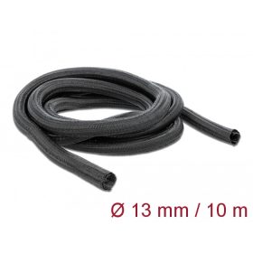   Delock Fonott kábelharisnya önzáródó 10 m x 13 mm fekete (DL-18922)