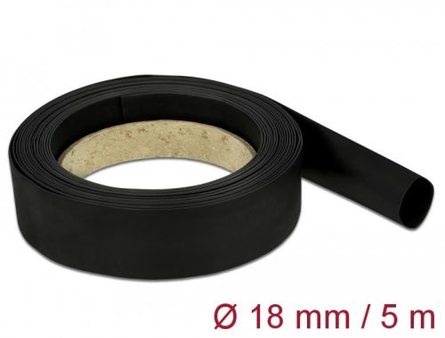 Delock Fekete zsugorcső 5 m x 18 mm