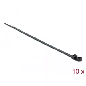   Delock Kábelkötöző szorító fűzőlyukkal Hx 160 x Sz 4,8 mm, 10 darab fekete (DL-18949)