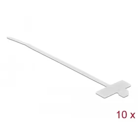   Delock Kábelkötöző címkével Hx 200 x Sz 2,5 mm, 10 darab fehér (DL-18955)