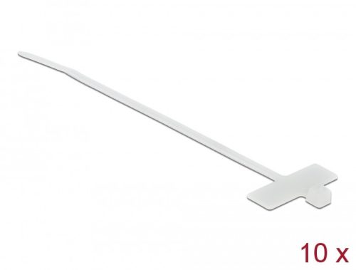 Delock Kábelkötöző címkével Hx 200 x Sz 2,5 mm, 10 darab fehér