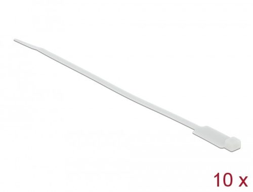 Delock Kábelkötöző címkével Hx 270 x Sz 4,8 mm, 10 darab fehér