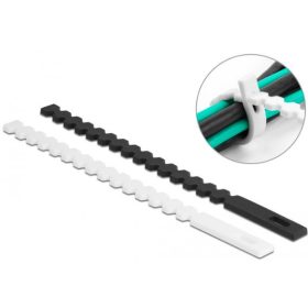   Delock Újrahasználható, flexibilis kábelkötő, 20 db. fekete / fehér (DL-19002)