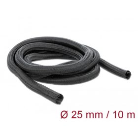   Delock Fonott kábelharisnya önzáródó 10 m x 25 mm fekete (DL-19047)