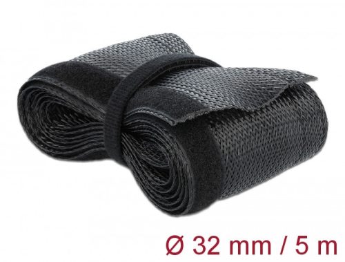 Delock Fonott kábelharisnya tépőzárral 5 m x 32 mm fekete