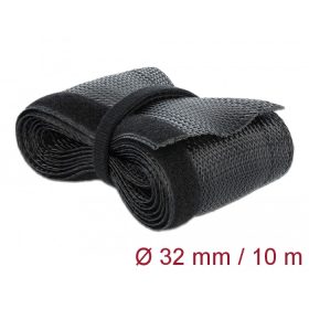   Delock Fonott kábelharisnya tépőzárral 10 m x 32 mm fekete (DL-19059)
