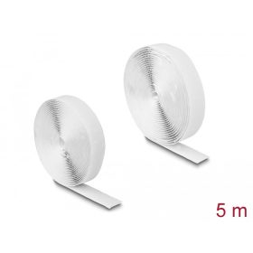   Delock Öntapadó tépőzáras szalag-szett, H 5 m és Sz 20 mm fehér (DL-19062)