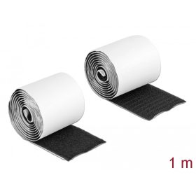   Delock Velcro öntapadó tépőzáras szalag-szett, H 1 m és Sz 50 mm fekete (DL-19063)