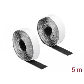   Delock Velcro öntapadó tépőzáras szalag-szett, H 5 m és Sz 25 mm fekete (DL-19072)