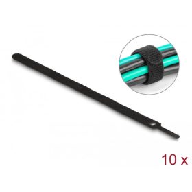   Delock Befűzős kábelkötegelő hossza 300 mm fekete 12 mm, 10 db. (DL-19075)