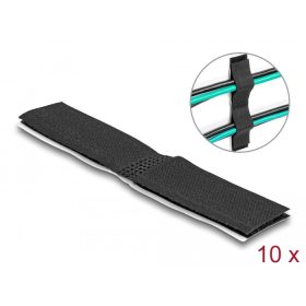   Delock Tépőzáras, öntapadós kábeltartó szett H 110 mm x Sz 20 mm, 10 db-os, fekete (DL-19098)
