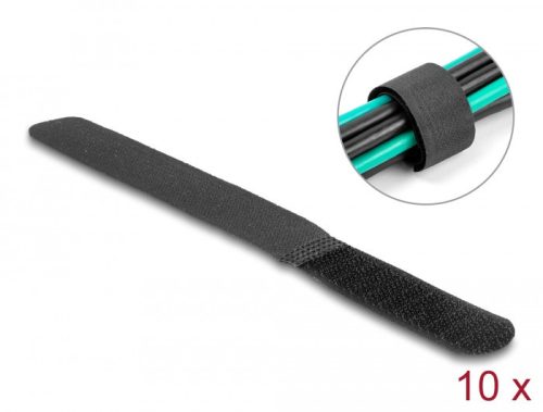 Delock Befűzős kábelkötegelő hossza 180 mm fekete 20 mm, 10 db