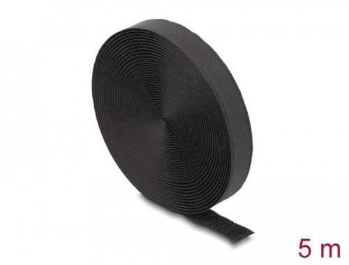 Delock öntapadós szalag feltekercselve övvel Hx 5 m, Sz 20 mm fekete színű