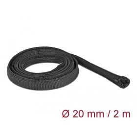   Delock Befont karmantyú zipzáras szorítóval 2 m x 20 mm-es fekete (DL-19167)
