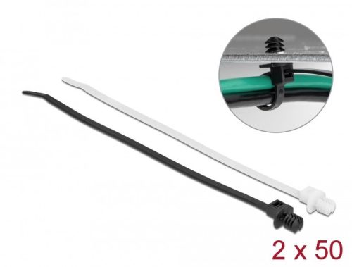 Delock Kábelkötegelő vékony lemez alappal hossza 200 mm szélessége 4,8 mm, 100 db.
