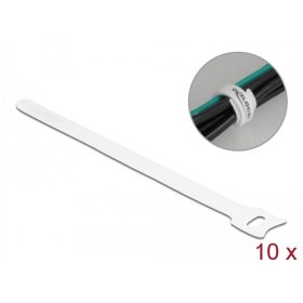   Delock Befűzős kábelkötegelő hossza 200 mm szépessége 12 mm, 10 db. Fehér (DL-19520)