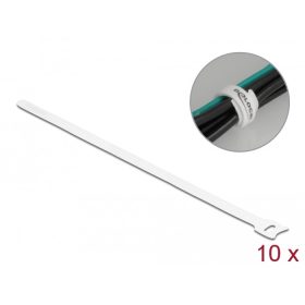   Delock Befűzős kábelkötegelő hossza 300 mm szépessége 12 mm, 10 db. Fehér (DL-19524)
