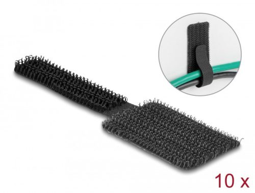 Delock Mini tépőzáras kábeltartó hossza 90 mm és szélessége 24 mm, 10 db. fekete, öntapadós