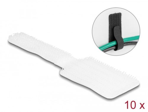 Delock Mini tépőzáras kábeltartó hossza 90 mm és szélessége 24 mm, 10 db. fekete, fehér