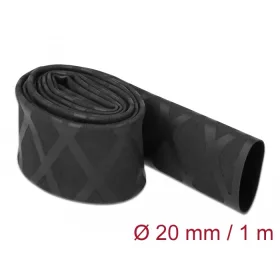   Delock Zsugorcső X-mintás nem csúszós 1 m x 20 mm fekete (DL-19593)