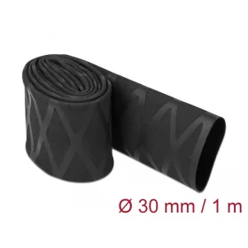  Delock Zsugorcső X-mintás nem csúszós 1 m x 30 mm fekete (DL-19596)
