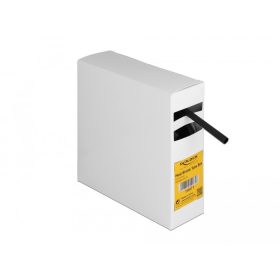   Delock Hűtő kiegészítő doboz öntapadó, 3:1 arányú összehúzódó belsővel, 5 m x 6,4 mm fekete (DL-19971)