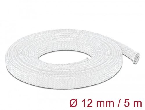 Delock Fonott kábelharisnya nyújtható 5 m x 12 mm fehér