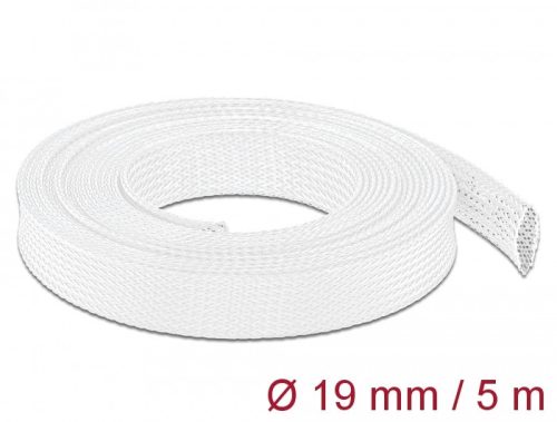 Delock Fonott kábelharisnya nyújtható 5 m x 19 mm fehér