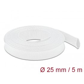   Delock Fonott kábelharisnya nyújtható 5 m x 25 mm fehér (DL-20696)