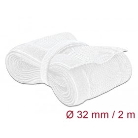   Delock Fonott kábelharisnya tépőzárral 2 m x 32 mm fehér (DL-20703)