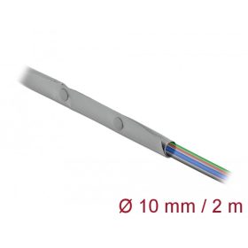   Delock Kábelkarmantyú patent szorítóval 2 m x 10 mm szürke / fekete (DL-20725)