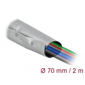   Delock Kábelkarmantyú patent szorítóval 2 m x 70 mm szürke / fekete (DL-20729)
