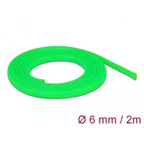   Delock Fonott kábelharisnya nyújtható 2 m x 6 mm zöld (DL-20739)