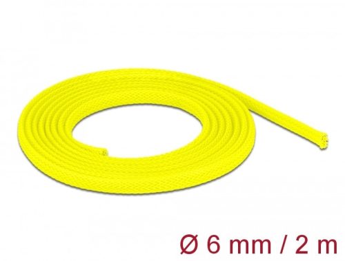 Delock Fonott kábelharisnya nyújtható 2 m x 6 mm sárga