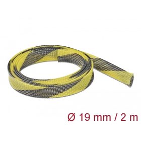  Delock Fonott kábelharisnya nyújtható 2 m x 19 mm fekete-sárga (DL-20742)