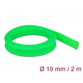   Delock Fonott kábelharisnya nyújtható 2 m x 19 mm zöld (DL-20744)