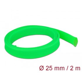   Delock Fonott kábelharisnya nyújtható 2 m x 25 mm zöld (DL-20749)