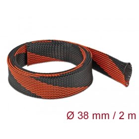   Delock Fonott kábelharisnya nyújtható 2 m x 38 mm fekete-piros (DL-20753)