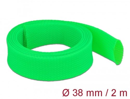 Delock Fonott kábelharisnya nyújtható 2 m x 38 mm zöld