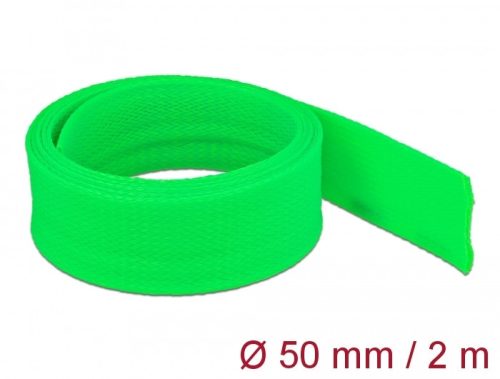 Delock Fonott kábelharisnya nyújtható 2 m x 50 mm zöld