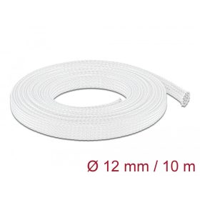   Delock Fonott kábelharisnya nyújtható 10 m x 12 mm fehér (DL-20804)
